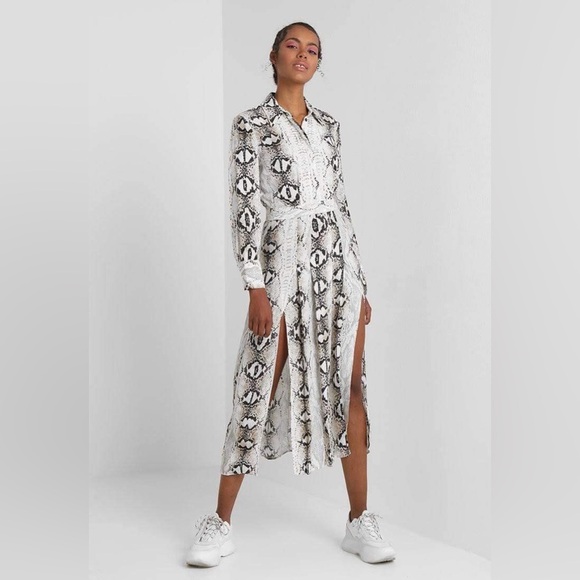 Top shop designer snake, print midi dress with slits - Picture 3 of 10